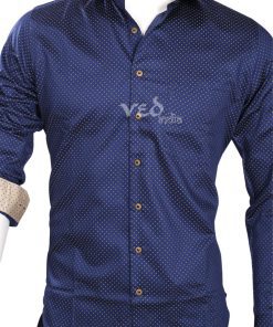 Buy Online Classy Formal Linen Men’s Printed Shirt in Blue-2608