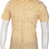 Cool Yellow Printed Beach Wedding Men’s Shirt in Half Sleeves-0