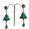 Elegant Turquoise Colored Earrings in Non Silver Metal from India-0