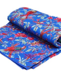 Buy Beautiful Fabric Handmade Quilts in Vibrant Blue Color-0