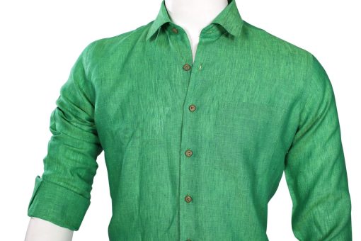 Fashionable Stylish Formal Green Linen Full Sleeves for Men -2616