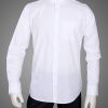 Formal and Partywear White Chinese Collar Cotton Shirt for Men-0