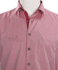 Light Maroon Plain Regular Fit Shirt for Wedding Parties for Men-2664