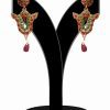 Ravishing Earrings for Women in Red and Green Stones for Outings-0