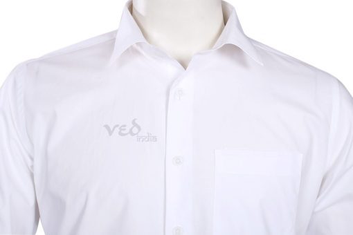 Regular Fit Stylish Plain White Party Shirt for Men-2572