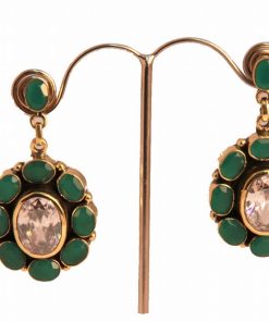 Shop Online Gorgeous Coral and CZ Earrings for Stylish Women-0