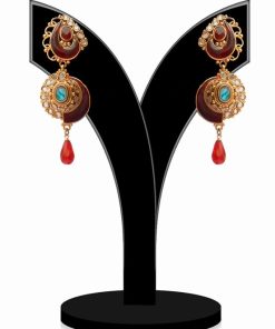 Stunning Earrings Embellished with Multi-Colored in Stylish Pattern-0