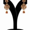 Beautiful Amber Stone Embellished Stylish Earrings From India-0