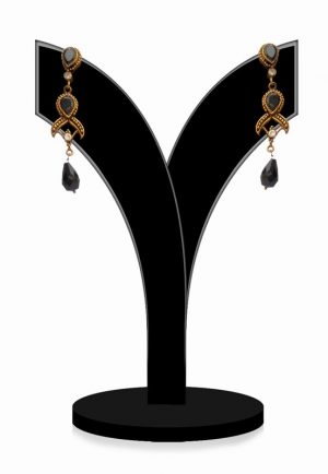 Buy Online Ravishing Victorian Earrings in Black Stones-0