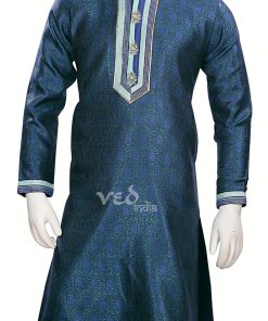 Casual Wear Dark Blue Traditional Menswear Kurta Pajama Set -2467