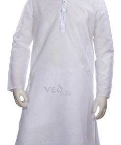 Casual Wear White Ethnic Men’s Wear Cotton Kurta Pajama Set -2503