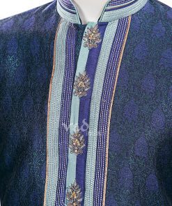 Casual Wear Dark Blue Traditional Menswear Kurta Pajama Set -2469