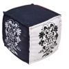 Beautiful Black And White Contrasted Decorative Square Ottomans-0