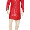 Buy Online Designer Red Silk Indo Western Outfit for Men-0