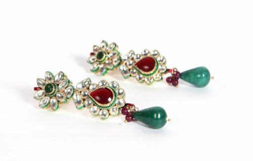 Buy Online Designer Fashion Earrings with Beautiful Green Drops -0