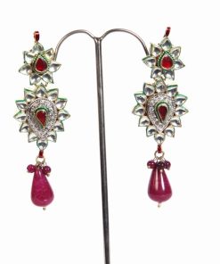 Elegant White Kundan Stone Fashion Earrings Available Through Online Shopping-1617
