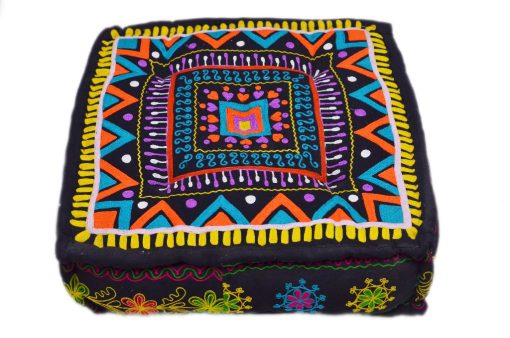 Buy Traditional Ethnic Design Footstool With Embroidery Work-0