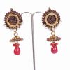 Fashion Earring Collection in Pearls with Red Drops for Indian Women-0