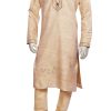 Fawn Colored Indian Kurta Pajama Set for Men in Cotton-0