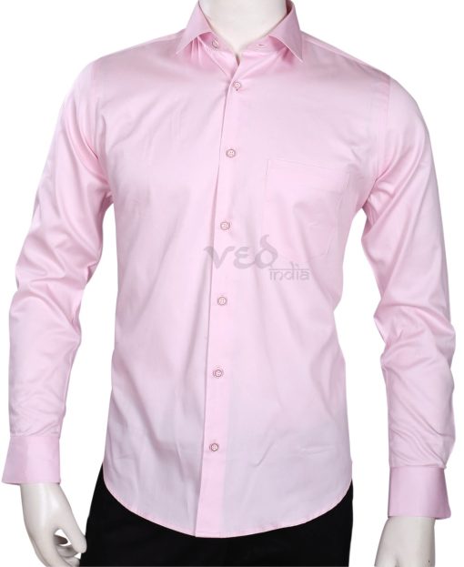 Shop Online Officer Fit Formal Cotton Shirt in Pink Color-2556