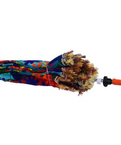 Colorful Abstract Pattern Indian Handmade Summer Umbrella with Mirror Work-2376