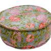 Buy Greenish Floral Designs Home Decorative Ottomans From India-0