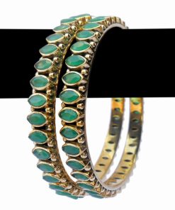 Latest Design Beautiful Indian Fashion Desire Bangles in Green Color-0