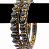 Antique Design Indian Women Bangles in Black Color Stones-0