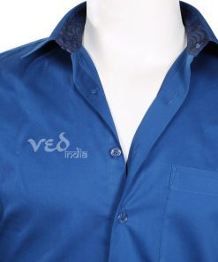 Latest Design Stylish Blue Color Party Cotton Shirt for Men-2557