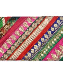 Multicolor Antique Old Zari Patchwork Banjara Ladies Clutch Bag -2405