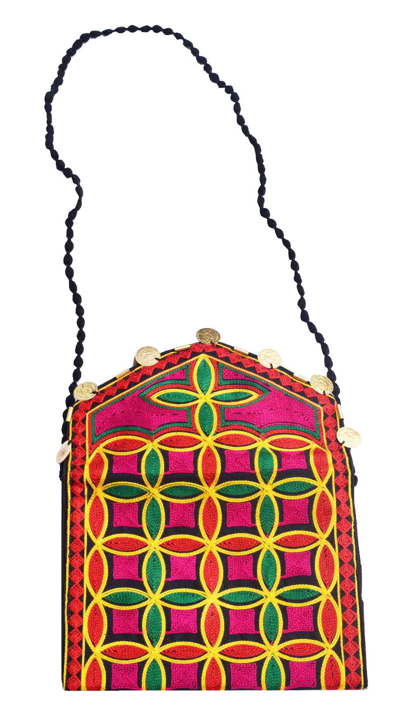 Multicolored Coin Embellished Aari Traditional Clutch Bag for Parties -2390