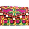 Multicolored Coin Embellished Aari Traditional Clutch Bag for Parties -0