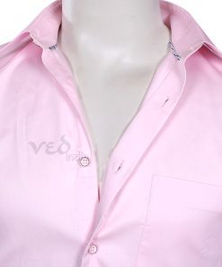 Shop Online Officer Fit Formal Cotton Shirt in Pink Color-2554