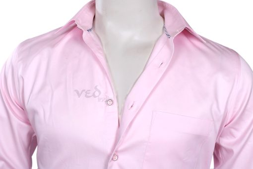 Shop Online Officer Fit Formal Cotton Shirt in Pink Color-2554