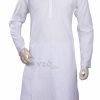 Readymade White Kurta Pjyama for Men for Casual Parties-0