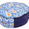 Traditional Decorative Blue Round Pouf Ottomans in Modern Designs-0