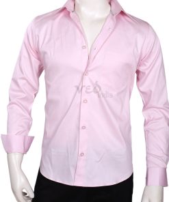 Shop Online Officer Fit Formal Cotton Shirt in Pink Color-0