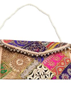 Smart Hippie Vintage Clutch Sling for Women in Multicolored with Beads -2397