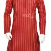 Red Stripes Smart Men’s Cotton Kurta Pajama Set for Casual Wear-0