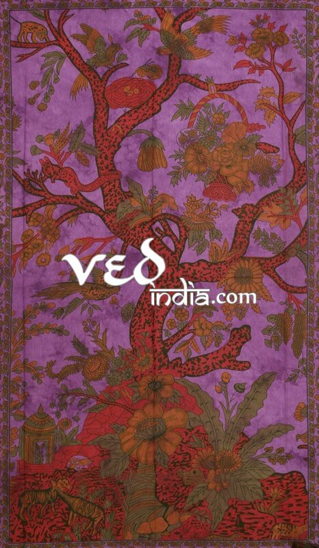 Tree Of Life Tapestry in Purple Color