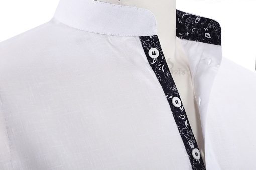 Casual Wear White Ethnic Men’s Wear Cotton Kurta Pajama Set -2505