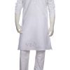 Casual Wear White Ethnic Men’s Wear Cotton Kurta Pajama Set -0