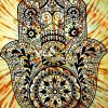 Yellow Fatima Hand Mandala Tapestry