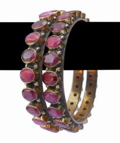 Buy Online Beautiful and Elegant Ruby Stone Bangles from India-0