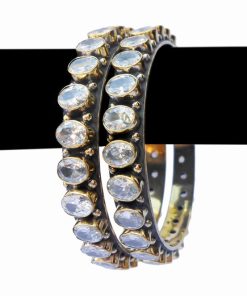 Buy WhiteFashion Bangles for Women with Exclusive Pattern -0