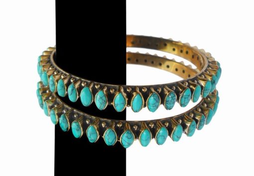 Designer Wedding collection Turquoise Stone Bangle for Women -0