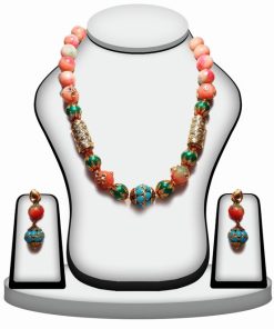 Multi-Color Kundan Stone Beads Fancy Jewellery Set with Matching Earrings -0