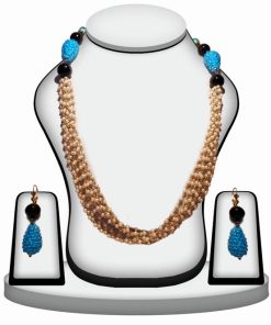 Shop Online Multi Color Stone Painting Beads Jewelry Set with KundanWork-0