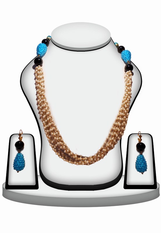 Shop Online Multi Color Stone Painting Beads Jewelry Set with KundanWork-0