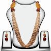 Multi-Color Fashion Necklace Set with Kundan Work and Stone Beads-0